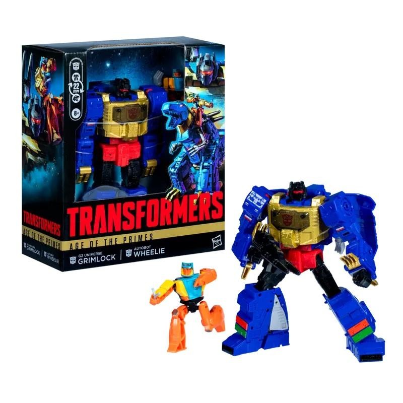 Hasbro Transformers - Age of the Primes - G2 Univers Grimlock + Autobot Wheelie Hasbro Transformers - Age of the Primes - G2 Univers Grimlock + Autobot Wheelie